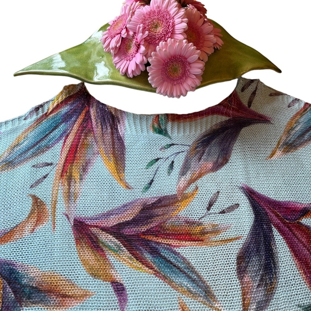 Luisa Ricci Drop Shoulder Floral Sweater NWOT
